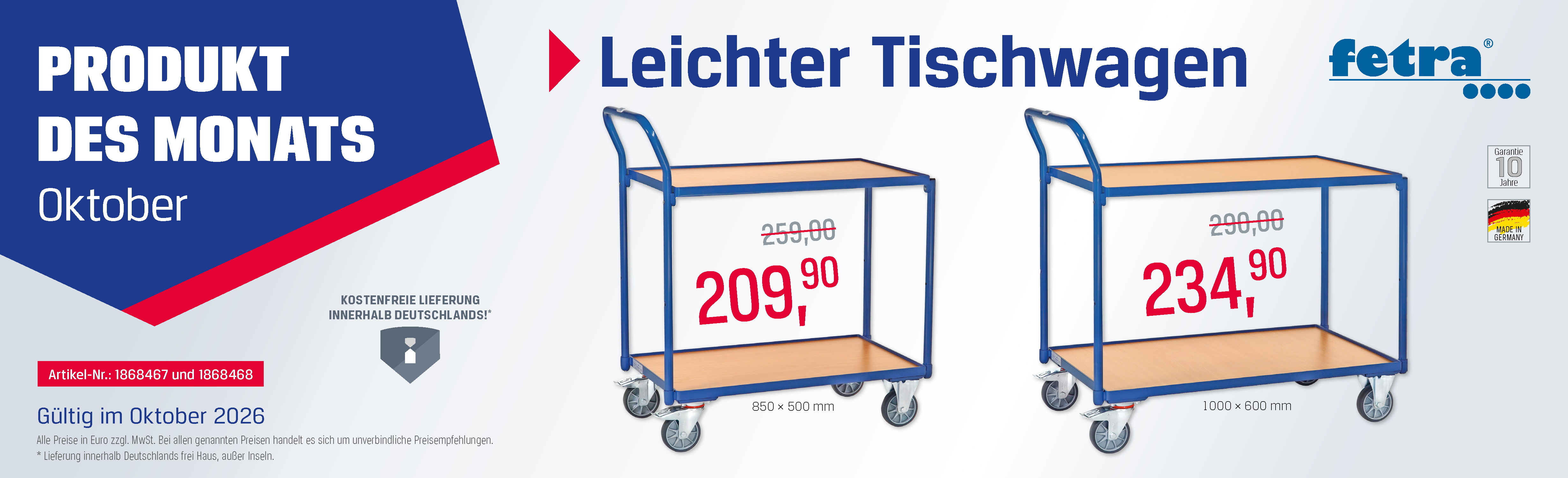fetra, Tischwagen, Produkt des Monats