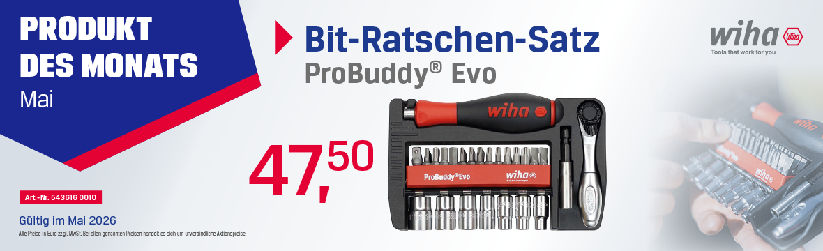 Wiha, Bit-Ratschen-Satz, Produkt des Monats, Mai